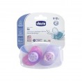 Chicco 2 Physio Air Silicone Soothers Pink 6-12M